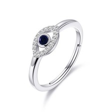 Evil Eye Ring Created with Zircondia® Crystals