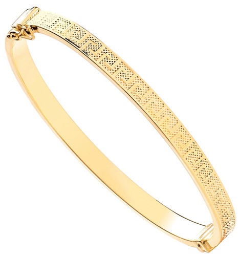 Yellow gold greek key ladies - yellow,