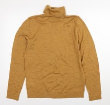 Topman Men’s Brown Merino Wool Roll Neck Jumper Size M
