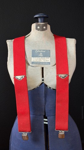 Vintage 1980s red suspenders
