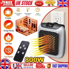 800W Electric Space Heater Low Energy Ceramic Fast Heating Fan Portable Remote