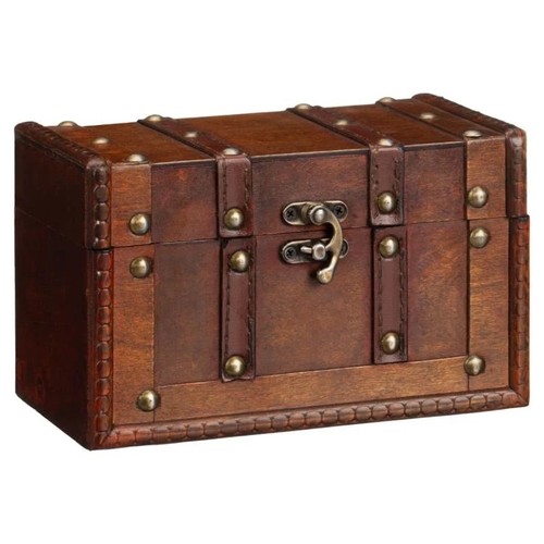 Small wooden treasure chest - wooden,