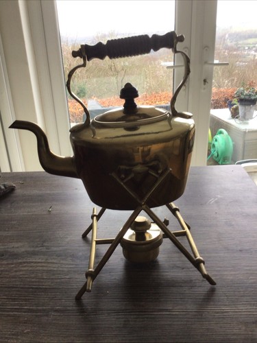 Brass kettle with - kettle, stand