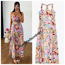 ZARA linen halter neck dress