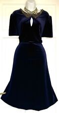 MONSOON RICH VELVET SEQUINS BEADS KEYHOLE  FRONT OCCASION PARTY DRESS SIZE 18