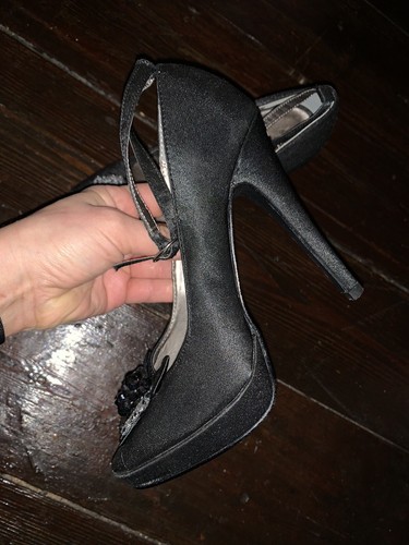Black satin shoes fiore - -,