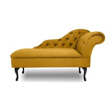 Chesterfield Lemon  Chaise Lounge Hand Made Accent Arm Chair For Bedroom hallway
