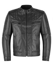 Men leather motorbike jacket - motorbike,