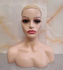 Realistic Female Mannequin Head Wig Head with Shoulders for Display 