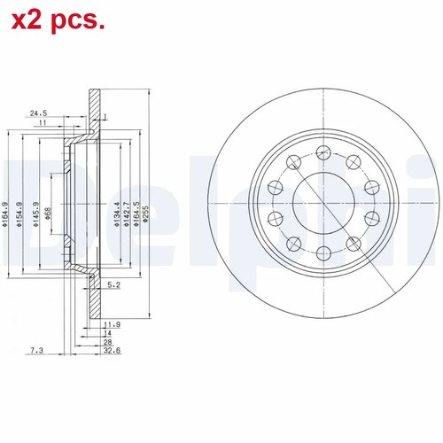 Pcs rear brake - x2,
