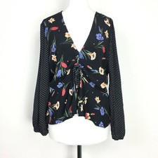 Topshop 12 Top Black Floral