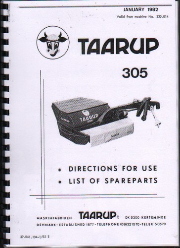 Taarup 305 mower conditioner - mower,