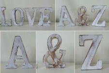 Mango Wood Letters Large 15cm Shabby Chic White Wash Ornament A to Z &