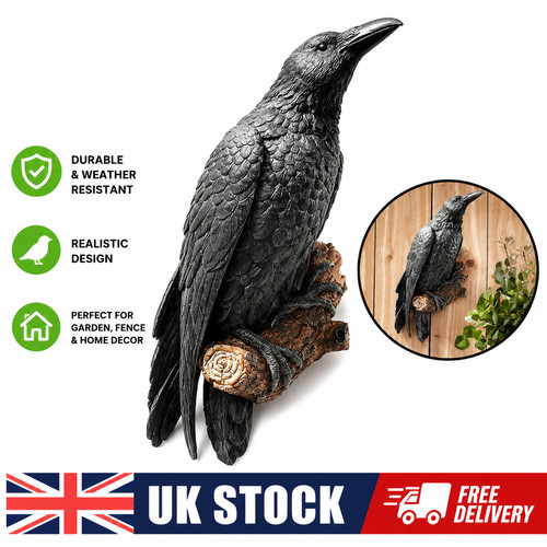 Fake raven resin statue - resin,