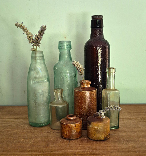 Vintage job lot glass bottles - job,