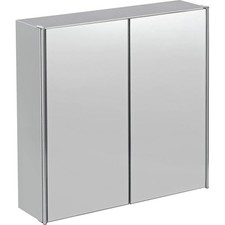 Home Stainless Steel 2 Door Mirrored Cabinet