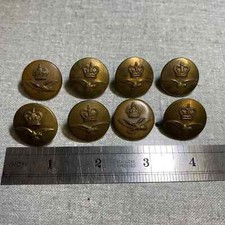 Royal Air Force kings crown collection of 8 1” Shank Buttons