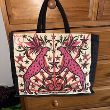 Julien Macdonald  Pink Black   Tote  Jute Shopping Bag  Asda Tickle Pink