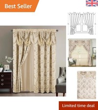 Beige Paisley Jacquard Curtain