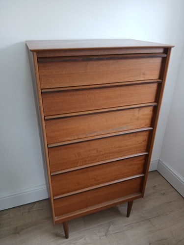 Mid century teak tallboy - century,
