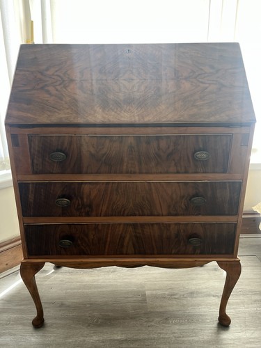Antique walnut burr queen anne - antique,