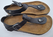 BIRKENSTOCK BLACK KAIRO LEATHER ANKLE STRAP SANDALS - UK 3.5, EUR 36 REGULAR