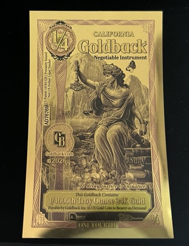 2026 california goldback 4 - california, 1/4