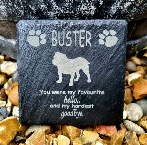 Personalised dog memorial