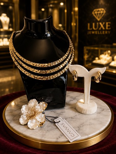 Luxury gold layered necklace - luxury,