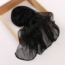 Women's Glitter Sequins Scarf Headscarves Shawls Head Wraps Solid Colors Hijabs
