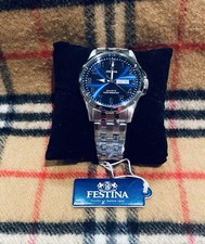 Festina F20357/C Classic Mens Watch 41mm 10ATM Blue Face Day Date