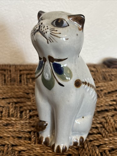 Mexican folk art pottery cat - mexican,