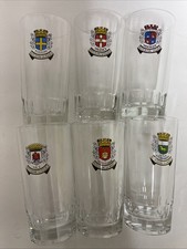 6 Vintage French Anisette Pastis Glasses Duval Coat Of Arms Crest Provences 12cm
