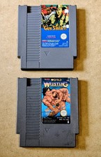 2 x vintage Nintendo NES console games- World Wrestling, Gun Smoke UK
