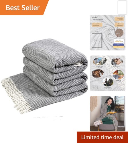 Merino wool blanket reversible - merino,
