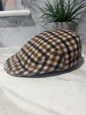 Vintage Aquascutum Wool Checked Flat Cap Size XL Terraces Casuals Mod Retro