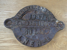nearly antique LNER 12 ton wagon plate- 1937- With lots of character or rust.