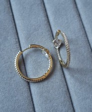 Gold Plated Hoop Earrings With