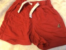 Baby Gap Boys Shorts Red 6-12 Months Teddy Bear Boy Drawstring Zara Ted Baker