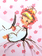 Vintage Girl Writing 1950's