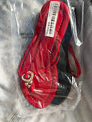 Women red flat - flat, strappy
