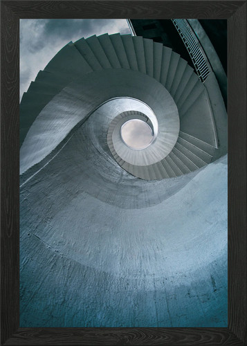 Spiral stairs blue tones - stairs, in