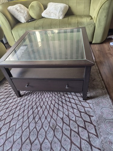 Ikea brown glazed coffee table - glazed,