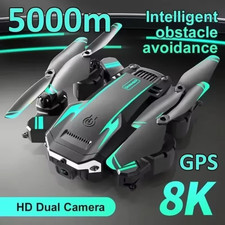8K HD Drone Dual Camera WIFI FPV GPS Foldable Selfie RC Quadcopter +4 Batteries