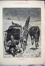 Original Old Antique Print