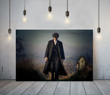 TV PEAKY BLINDERS -DEEP FRAMED CANVAS WALL ART PICTURE PAPER PRINT- BLACK BLUE
