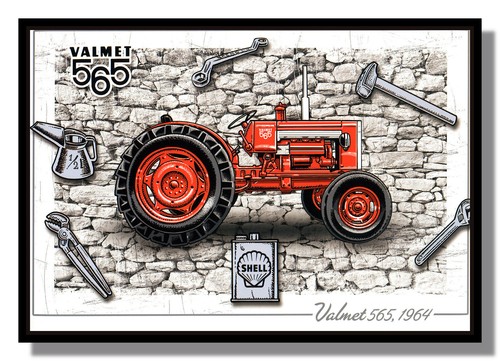 Valmet 565 tractor 1964 framed - valmet,