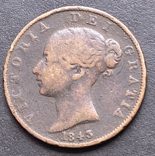 1843 victoria half penny rare - victoria,