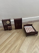 Vintage Lundby Dolls House Furniture Bedroom Set