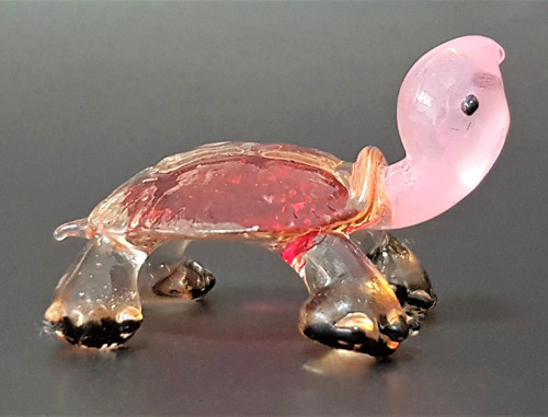 Glass tortoise figurine - glass,